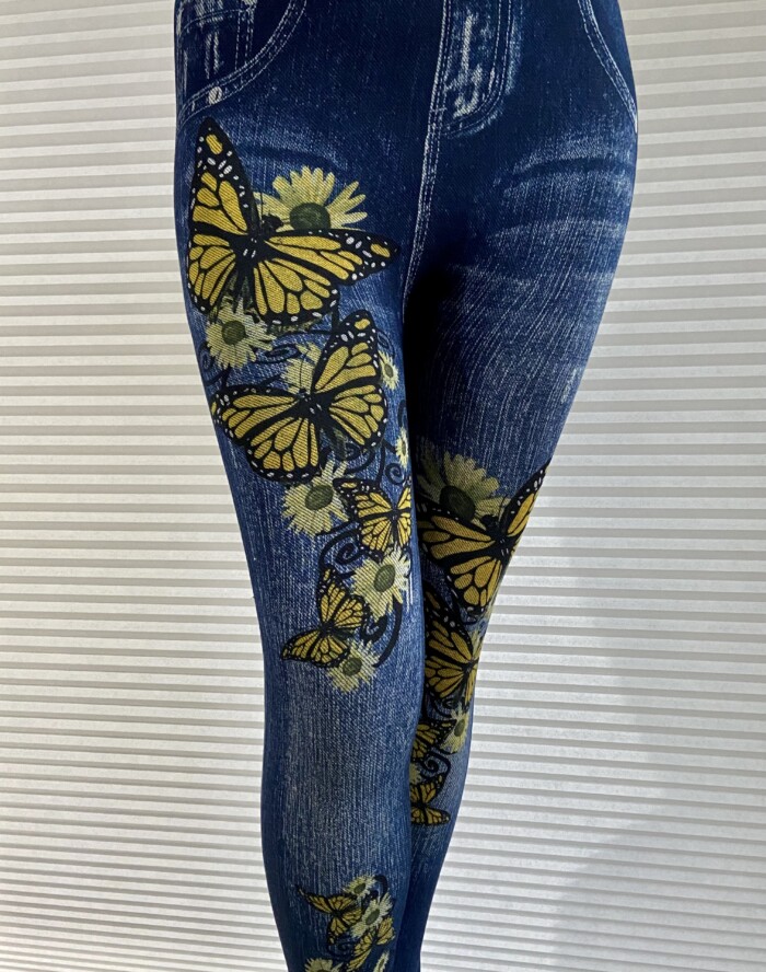 Yellow Butterfly Jeggings